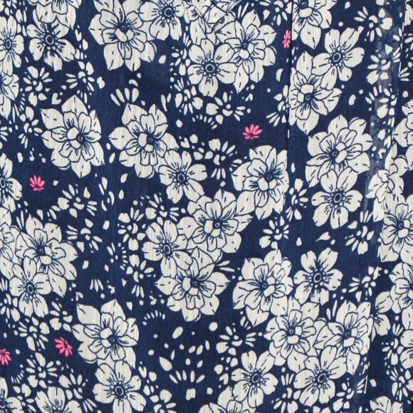 Torrid Floral Chiffon Ruffled Shoulder 5 Plus Size 5X Blue Grey Pink‎ - Picture 2 of 11